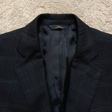 Brooks Brothers 346 Blazer Men 40S Navy Sportcoat Regent Fit Plaid Business Wool