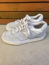 NEW BALANCE 550 Grey Cloud Suede White Trainers Lace Sport Shoes Size UK 5 - VGC