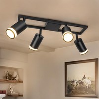 Dehobo LED Deckenstrahler 4-Flammig Schwarz GU10 Schwenkbar 350° FüR KüChe