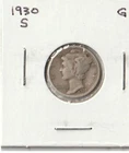 1930 S Mercury Dime (G)