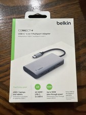 Belkin Connect USB-C 4-in-1 Multiport Adapter Gray Brand New In Box