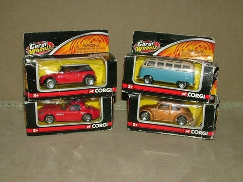 CORGI WHEELZ TOYS VINTAGE DIECAST  1:64 BUNDLE X4  BMW Z8 VW BEETLE MICRO BUS