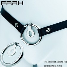 FRRK Small Sissy Negative Chastity Cage Male Lock Flat Stainless Steel Device