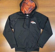 NFL Team Apparel Denver Broncos Hoodie Sweatshirt Full Zip Men  s S Zubaz