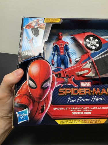 Spider-Man Far From Home Spider Jet + Spider-Man Marvel Hasbro 2018 NEW RARE - Picture 6 of 13