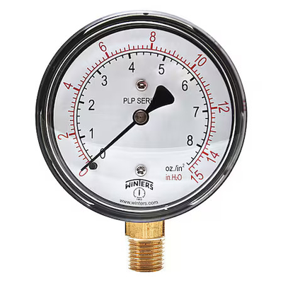 #ad Winters Plp300 Low Pressure Gauge 0 To 15 Psi 2 1 2 In Dial 1 4 In Npt $32.99