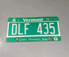 License Plate Vermont Green Mountain State Maple Tree  # DLF 435  Expired