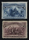 CKStamps: US Stamps Collection Scott#230 1c Columbian Mint NH OG #231 NG