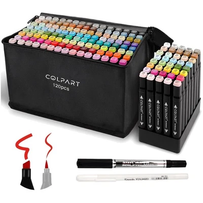Alkoholmarker 120 Farben mit Dual-Tip -  für Manga und Zeichnen - Bild 1 von 2