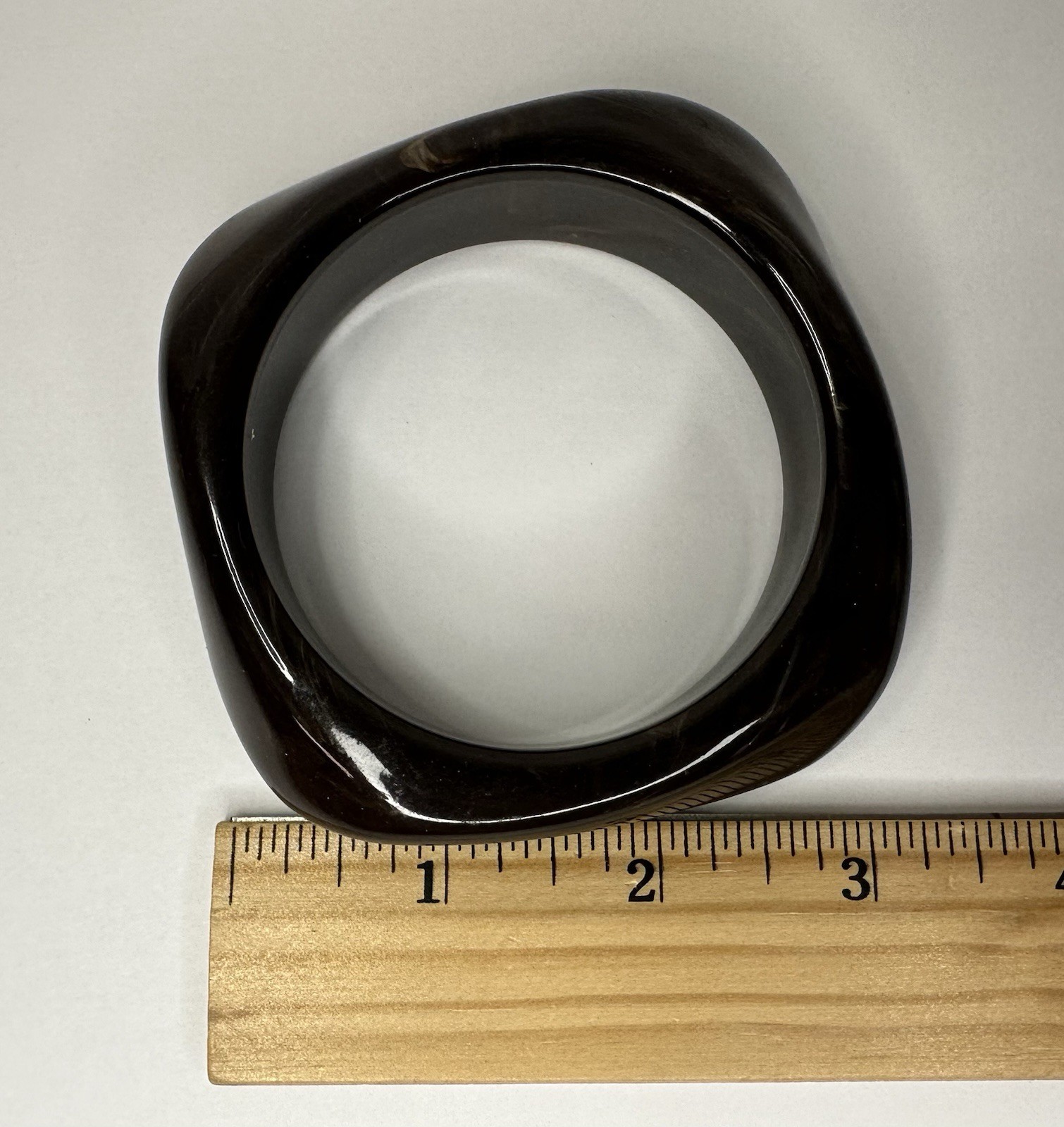 Chunky Marbled Brown Bangle Bracelets Plastic / V… - image 6