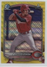 2025 Bowman Chrome Prospects Yellow Wave Refractor /75 Esmith Pineda #BCP-37
