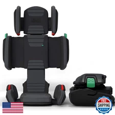 Mifold Hifold Adjustable High Back Booster Car Seat w/ Strap, Slate Grey