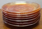 Vintage Jeannette Marigold Carnival Glass Anniversary Pattern 7 Pc Dessert Plate
