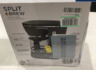 BLACK+DECKER Split Brew 12-Cup Digital Coffee Maker, CM0122, Iced or Hot Coffee,