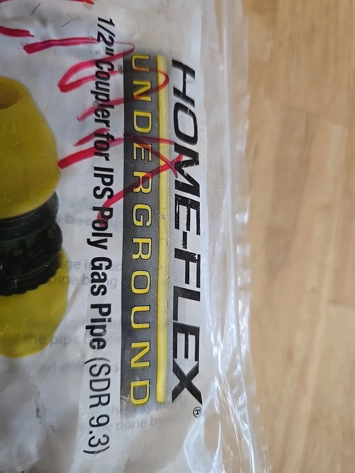 HOME-FLEX 18-429-005 1/2" IPS DR 9.3 UNDERGROUND YELLOW POLY GAS PIPE COUPLER - Image 2 of 3