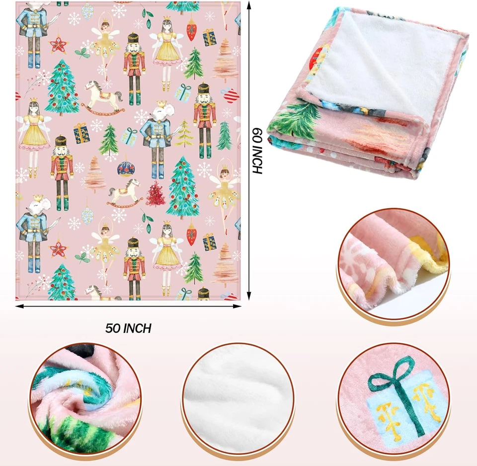 Manta Cascanueces Navidad Soldado Príncipe Hada Ratón Regalo 60 X 50 Pulgadas Foto 3 de 4