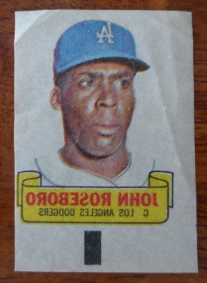 1966 TOPPS BASEBALL RUB OFF JOHN ROSEBORO LOS ANGELES DODGERS U-4010
