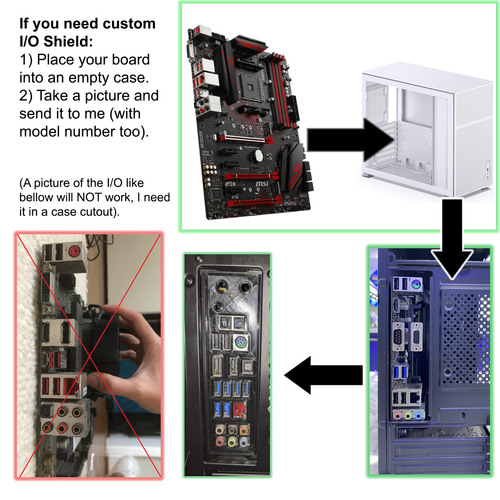 Gigabyte B365M DS3H I/O Shield, 3D Printed, IO Backplate - Afbeelding 2 van 6