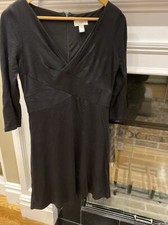 Ann Taylor LOFT 3/4 Sleeve Black Size 2 Sheath Dress classic