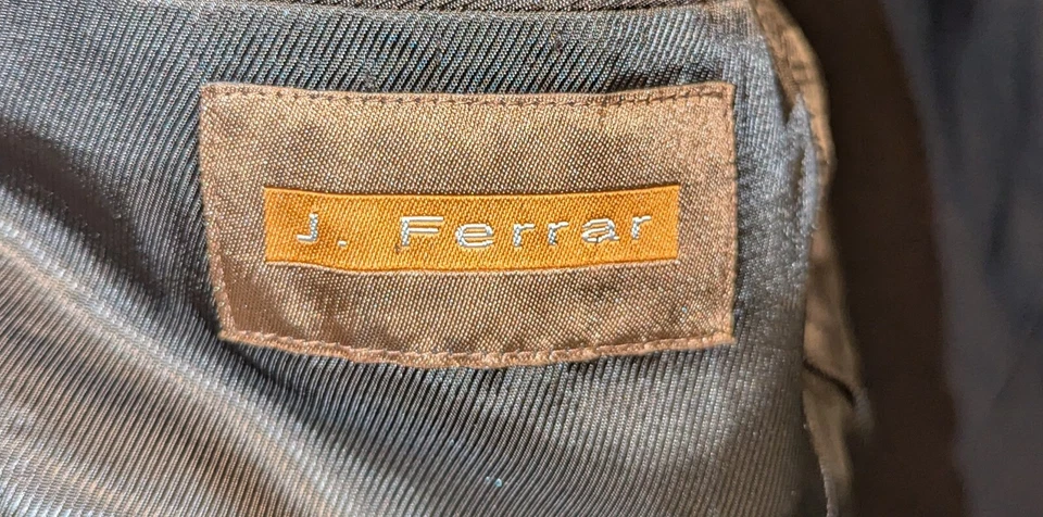 Vtg 90s J. Ferrar Men’s 3 Button Black Suit - 38R Jacket 32x30 Pants - Solid - Image 3 of 4