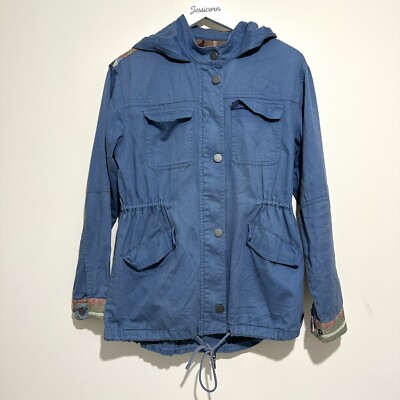 Roxy Size M Full Zip & Snap LS Blue Light Jacket Southwest Embroidered Trim