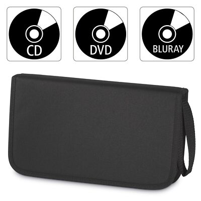 Hama CD DVD Blu-ray Tasche Wallet Mappe für 32 / 64 / 104 CDs aus Nylon, Schwarz