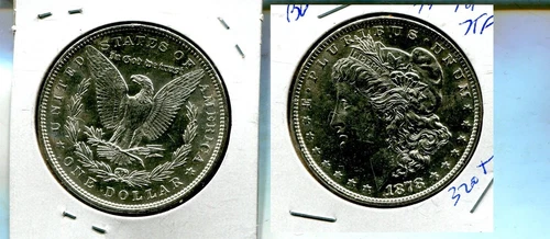 1878 P 7TF REVERSE 1879 MORGAN SILVER DOLLAR BU 320T