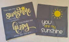 Decorative Throw Pillow Covers You Are My Sunshine & You Make Me Happy Song Case