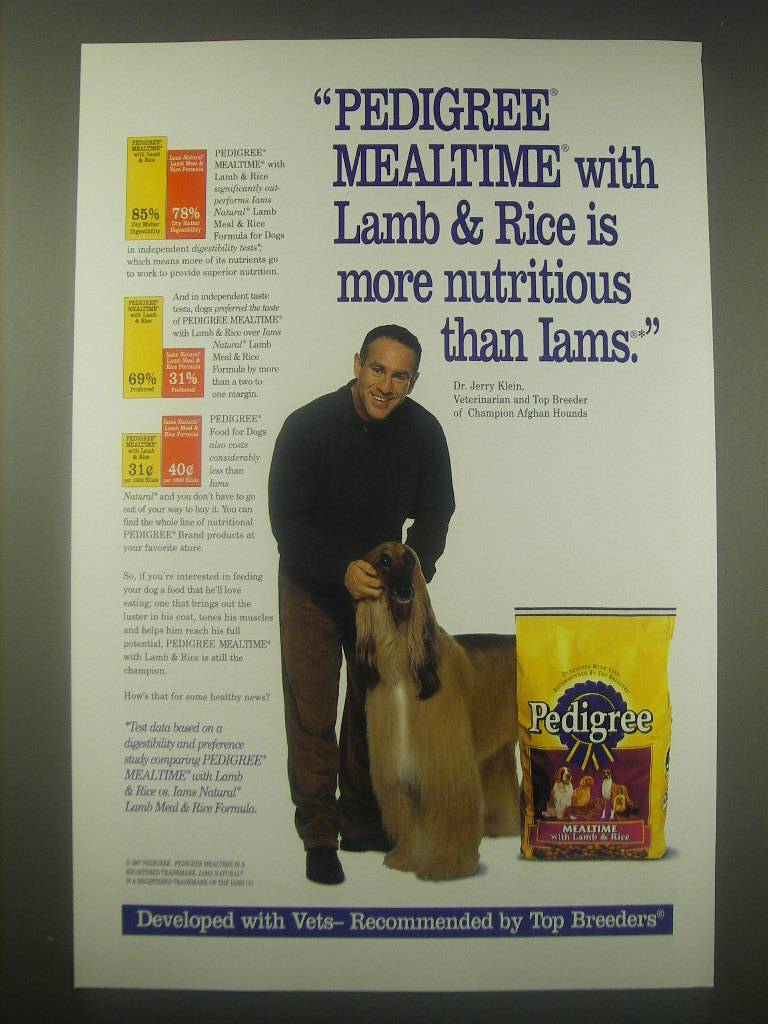 1997 Pedigree Mealtime Dog Food Advertisement