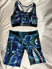 Ethika Women Set 2XL Blue and Green Underwear With Fitted Boxer Brief