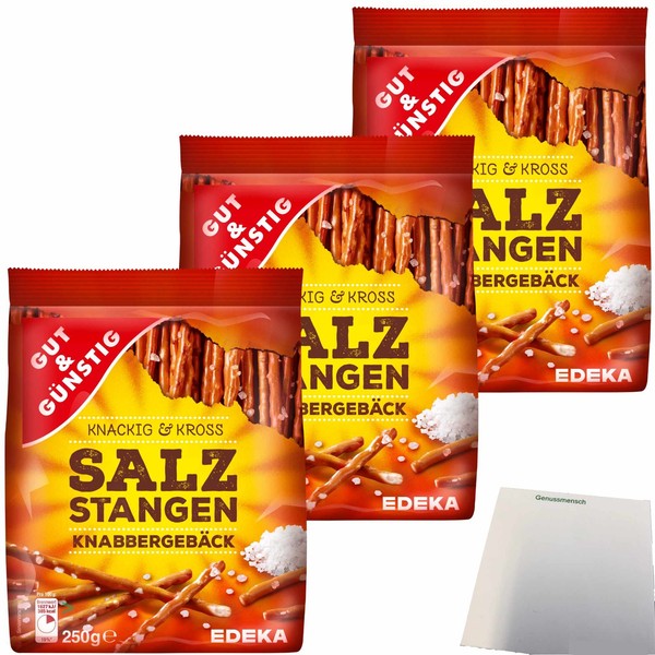 Gut&GüNstig Salzstangen Mit Meersalz 3Er Pack 3X250G Packung Und Usy Block-image