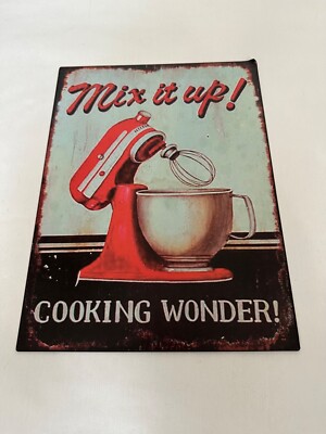 Große Metall Mix It Up Kochen Küche Plakette/Schild Neu