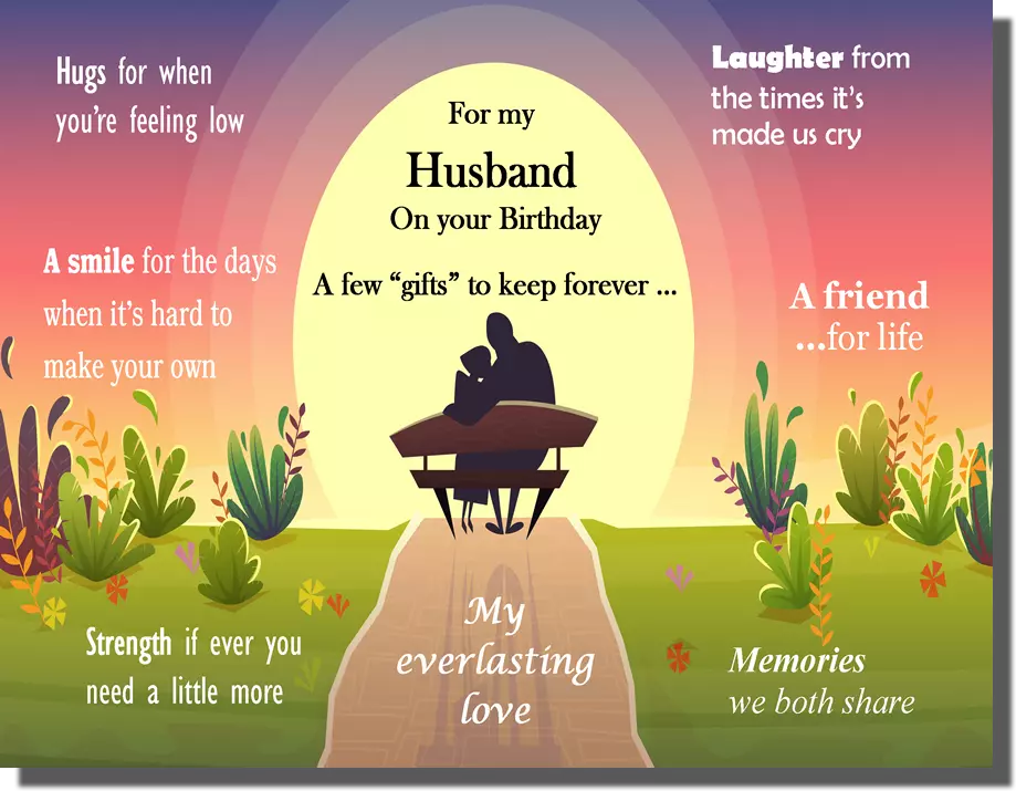 Husband Birthday Card For my Husband on his Birthday Keepsake