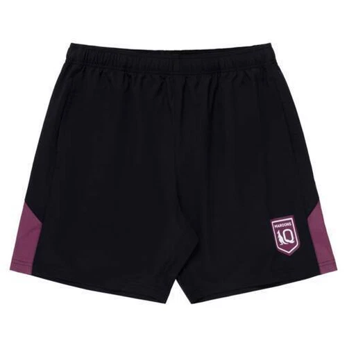 Queensland Maroons QLD SOO Performance Black Training Shorts Sizes S-5XL! S4 - Picture 1 of 4
