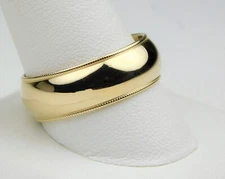 Wide 14k Gold 8 mm Milgrain Edge Half Round Wedding Band Ring Sz 12 B2987