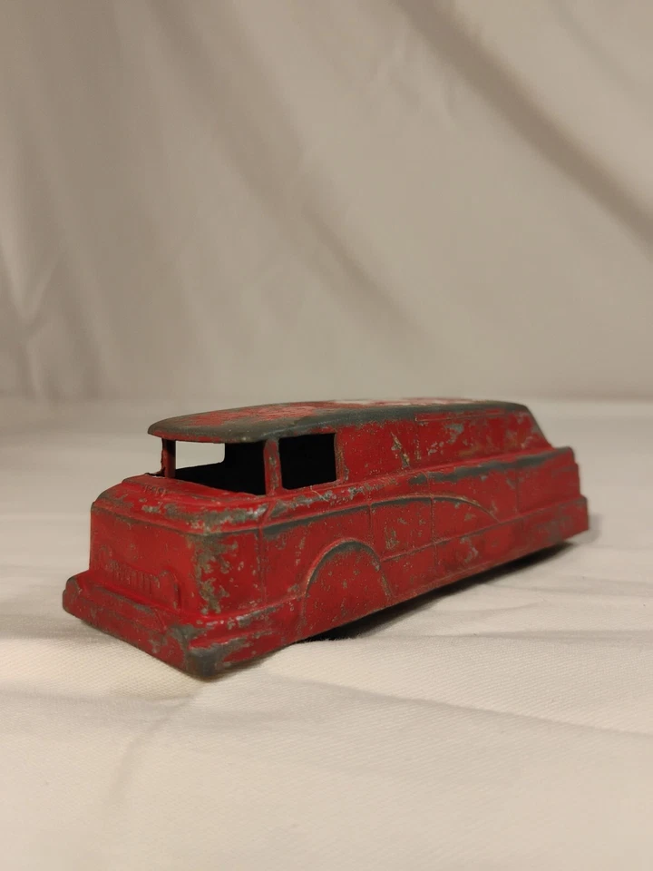 "Ambulancia Midgetoy vintage años 60 hecha en Estados Unidos pintura roja 4""" Foto 4 de 4
