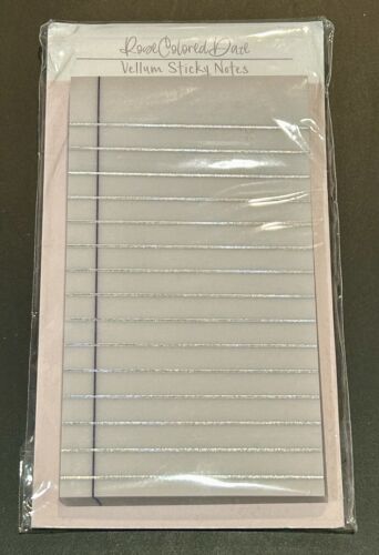 Rose Colored Daze Silver Holo Lined Sticky Notes 2x4” New In Package