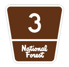 5" national forest route 3 highway sign bumper sticker decal usa made