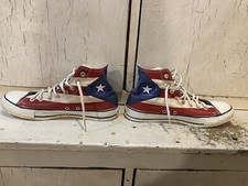 Convers Puerto Rican Flag with Frog Fold Over High Top All Star Chucks