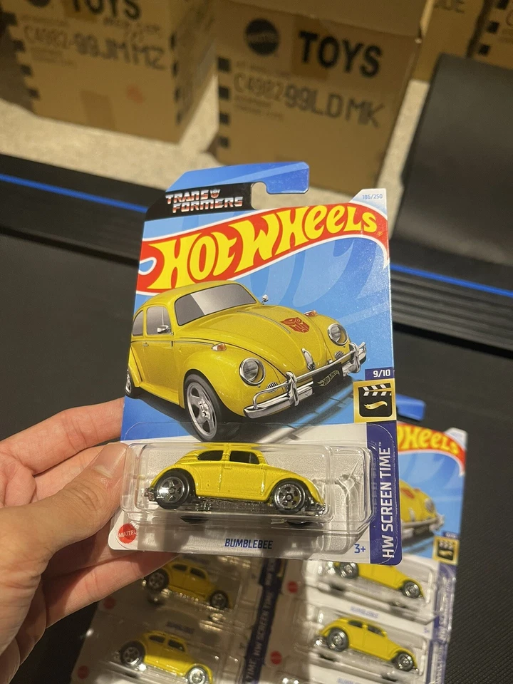 VHTF Hot Wheels Transformers Bumblebee yellow Beetle VW Bug LOT X27 W/short Card - Image 2 of 3