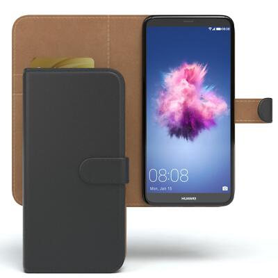 Tasche für Huawei P Smart (2018) Handytasche Schutzhülle Hülle Klappcase Schwarz