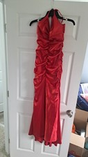 Red Ruffle Halter  Formal/Prom Dress
