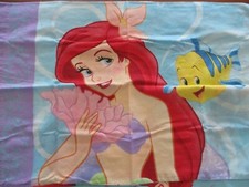 Vintage Disney The Little Mermaid Twin Size Flat Sheet  Matching Pillowcase