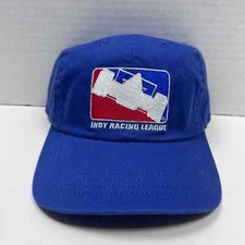 Vintage Indy Racing League IRL Hat Big Logo Blue Adjustable Strap Embroidered