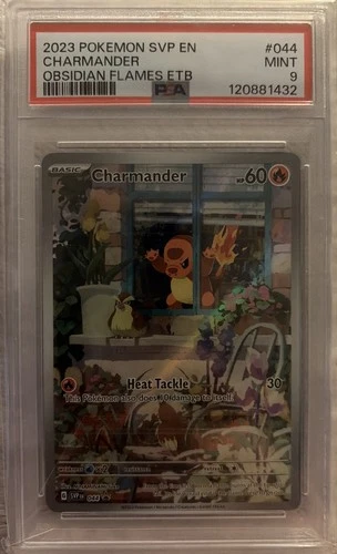 2033 Pokemon SVP EN Obsidian Flames Charmander 044 ETB Promo PSA 9