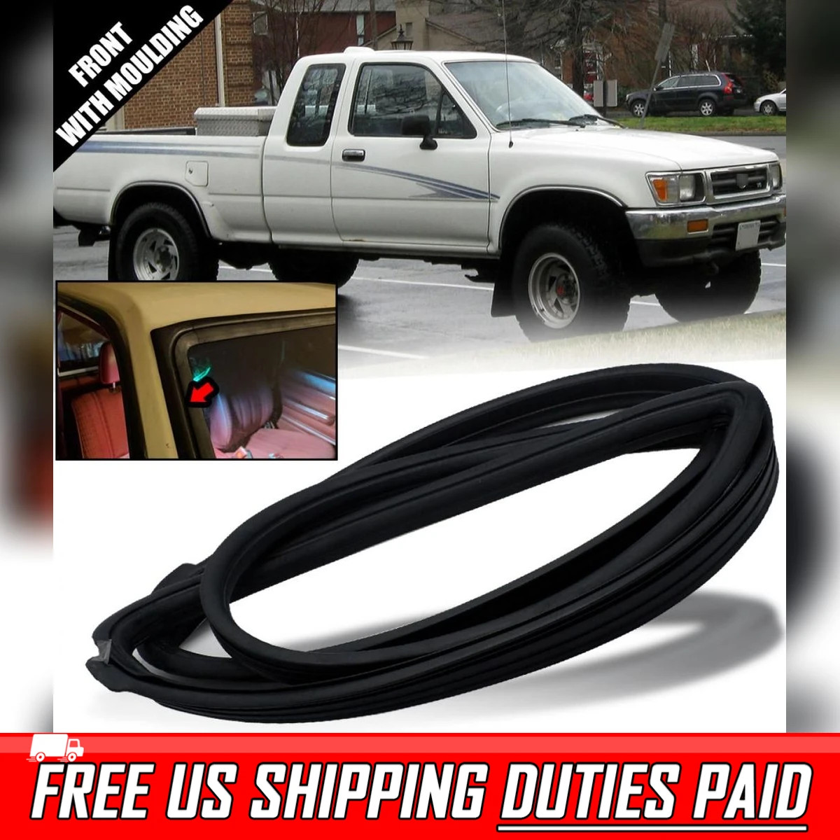 Front Windshield Rubber W/ Moulding Type For Toyota Hilux Pickup