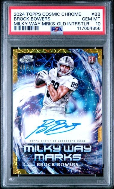 Brock Bowers Topps Cosmic Chrome Milky Way Marks #BB Gold Interstellar