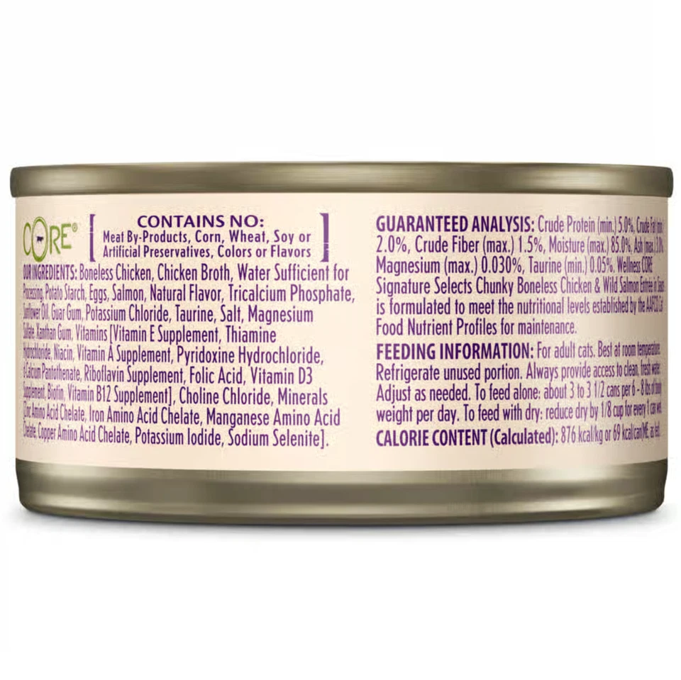 Wellness CORE Signature Selects Natural Sin Granos Grueso Pollo y Salmón Canne Foto 2 de 4