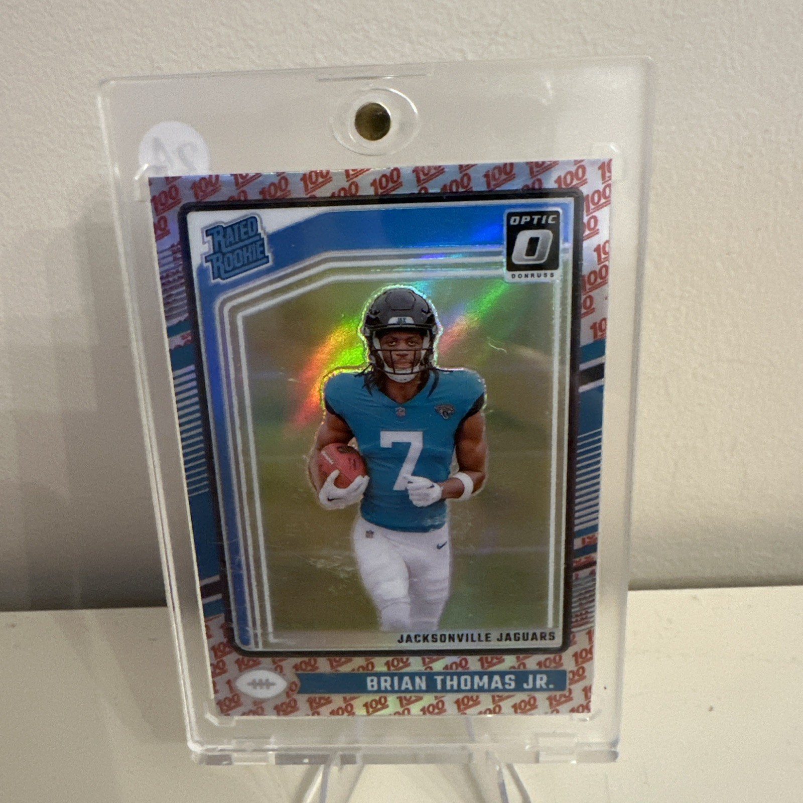 2024 Panini Donruss Optic - Rated Rookie Brian Thomas Jr. #214 One Hundred Prizm