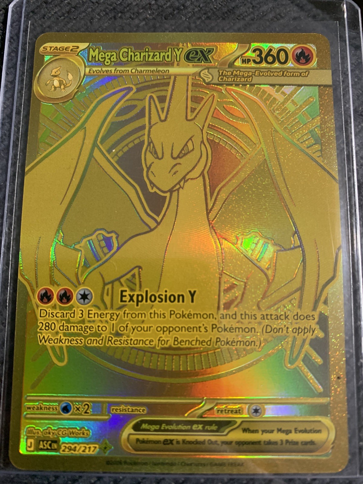Mega Charizard Y ex EN 294/217 Ascended Heroes GOLD Pokémon Card ✨ NM+